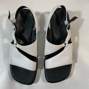 Clarks Black and White Sandals with Sporty Design